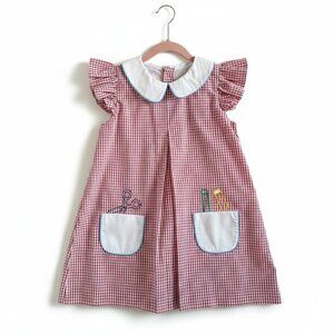 NWOT The Proper Peony Back to School Dress Girls Size 6 Gingham Outing Picnic